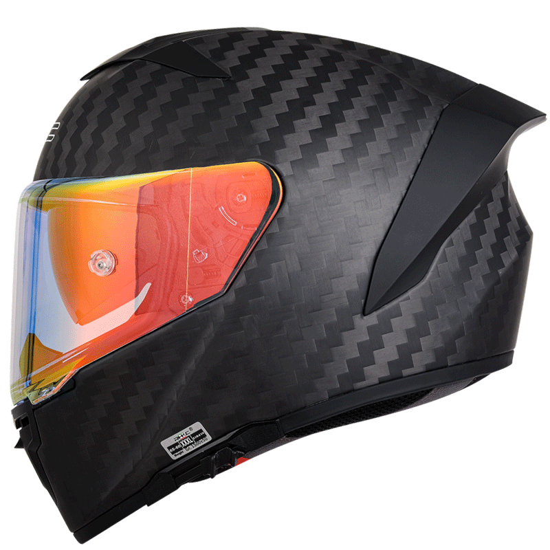 VSMOTO 360 Helmet 9k Carbon Fiber Matte Black With Red And Blue Plated Lenses