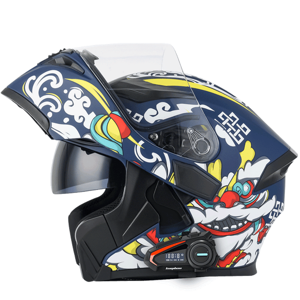 VSMOTO 902 Helmet With Headset K20 Colorful Lion